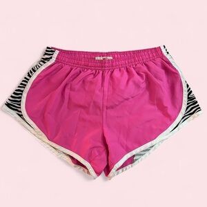 Pink Women's Shorts with Zebra Trim